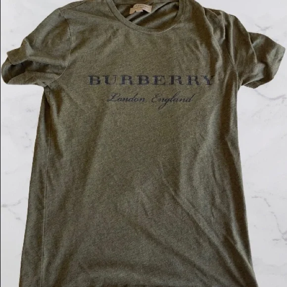 Burberry London England Logo Khaki T-Shirt - Picture 1 of 2